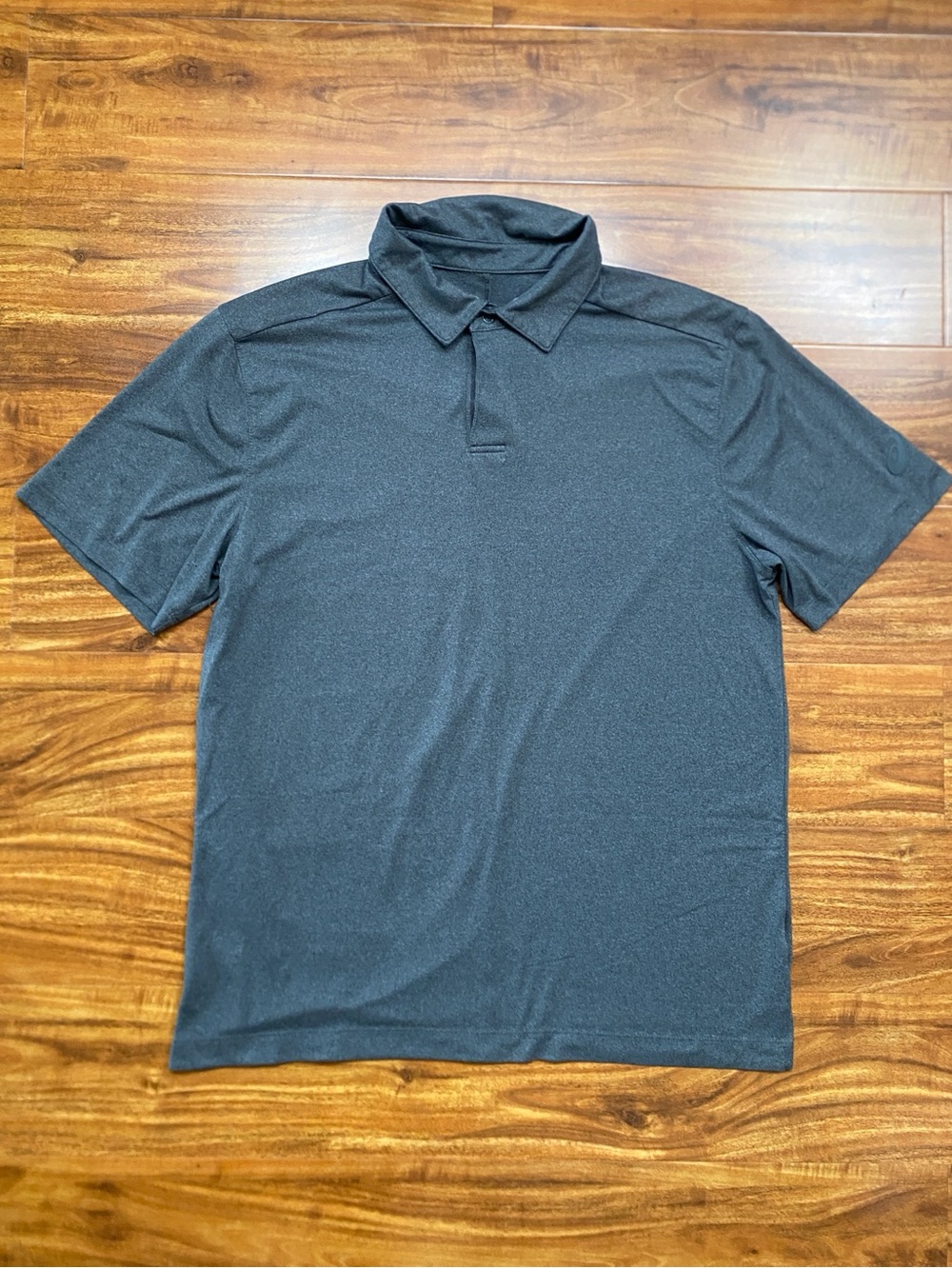 Asics Men's Gray Collared Short Sleeve Polo Shirt Size Medium Golf Tennis Casual